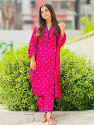 Unstitched Block printed cotton shalwar-kameez